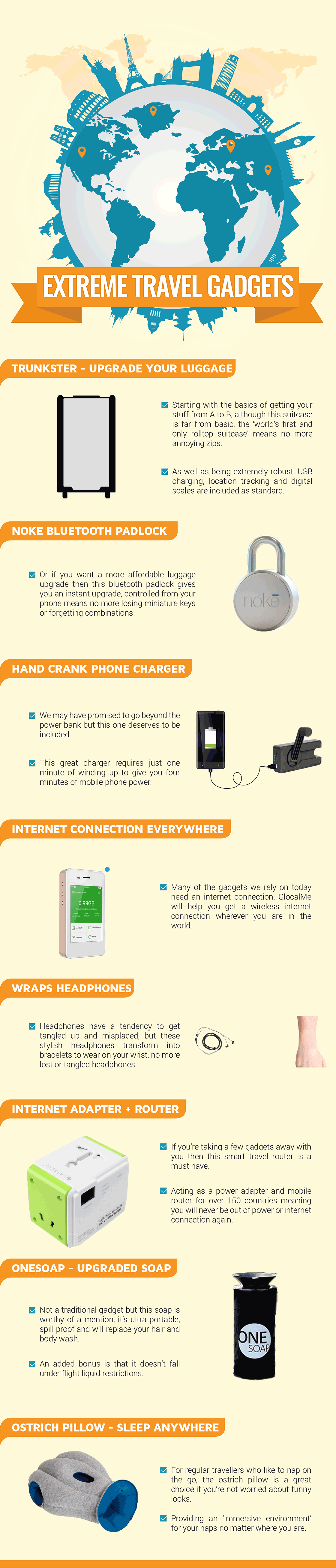 travel gadgets infographic